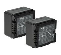 vhbw 2x Battery compatible with Panasonic NV-GS60, NV-GS80, NV-GS90, SDR-H20 Videocamera (700 mAh, 7.2 V, Li-Ion) + Info Chip