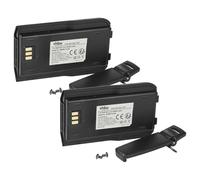 vhbw 2x Battery compatible with Retevis RT3 Radio, Walkie-Talkie (2000 mAh, 7.4 V, Li-Ion) + Belt Clip