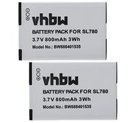 vhbw 2x Battery compatible with Siemens Gigaset SL800H Pro, SL78, SL750H Pro, SL750H, SL750 Wireless Landline Phone (800 mAh, 3.7 V, Li-Ion)