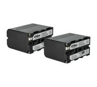 vhbw 2x Battery compatible with Yongnuo YN-216 5500K, YN-216 3200-5500K, YN-1200 CRI 95+ 5500K Videocamera (6000mAh, 7.2 V, Li-Ion)