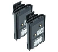 vhbw 2x Battery Replacement for Alinco EBP-88, EBP-88H for Radio, Walkie-Talkie (2000 mAh, 7.4 V, Li-Ion) + Belt Clip