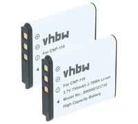 vhbw 2x Battery Replacement for Casio NP-160, NP-110DBA, NP-110, NP-110L for Camera DSLR (750 mAh, 3.6 V, Li-Ion)