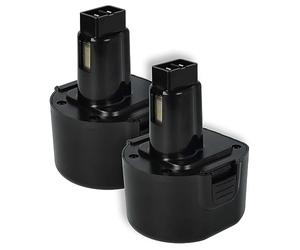 vhbw 2x Battery Replacement for Dewalt DE9074, DC9062, DE9036, DE9061, DE9062, DW9061, DW9062 for Power Tools (1500 mAh, NiMH, 9.6 V)