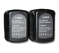 vhbw 2x Battery Replacement for Dewalt DW005, DE0242, BHA24, DE0243-XJ, DE0243, DE0241, DE0240-XJ, DE0240 for Power Tools (3000 mAh, NiMH, 24 V)