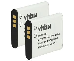 vhbw 2x Battery Replacement for Kodak LB-052 for Camera DSLR (600 mAh, 3.7 V, Li-Ion)
