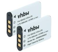 vhbw 2x Battery Replacement for Nikon EN-EL11 for Camera DSLR (450 mAh, 3.6 V, Li-Ion)
