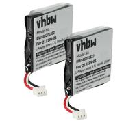 vhbw 2x Battery Replacement for Plantronics 208769-02, 208769-01, 213199-01 for Wireless Headset Headphones (650 mAh, 3.7 V, Li-polymer)