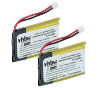 vhbw 2x Battery Replacement for Plantronics 65358-01, ED-PLN-6439901, 653580 for Wireless Headset Headphones (300 mAh, 3.7 V, Li-polymer)