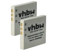 vhbw 2x Battery Replacement for Sanyo DB-L20, DB-L20A, DB-L20AEX for Videocamera (600 mAh, 3.7 V, Li-Ion)