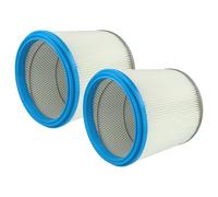 vhbw 2x Cartridge Filter compatible with Bosch GAS 14-20 RFB, GAS 12-50 RF Vacuum Cleaner - Blue Silver White Washable