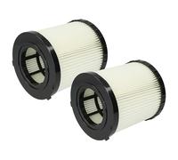 vhbw 2x Cartridge Filter compatible with Dewalt DCV581h, DCV584l, DCV580h, DCV582, DCV580, DCV581 Vacuum Cleaner - Black White