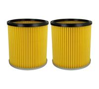 vhbw 2x Cartridge Filter compatible with Dewalt DW 790 Typ 1, DW 560 Vacuum Cleaner - Yellow Washable