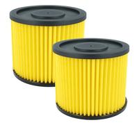vhbw 2x Cartridge Filter compatible with Einhell TE-VC 1820 S, TC-VC 1930 SA, TE-VC 1820AS, TC-VC 3055 SA, TE-VC 1820 Vacuum Cleaner - Yellow