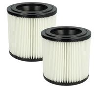 vhbw 2x Cartridge Filter compatible with Kärcher NT 22/1, 48/1, 27/1 Vacuum Cleaner - Black White Washable