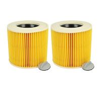 vhbw 2x Cartridge Filter compatible with Kärcher NT 27/1 ME Professional, NT 48/1 TE Professional Vacuum Cleaner - Yellow Brown