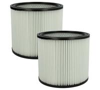 vhbw 2x Cartridge Filter compatible with ShopVac Ultra 45-SI, 60 Inox, 30-S, 25-S Vacuum Cleaner - Black White Washable