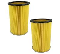 vhbw 2x Cartridge Filter compatible with Thomas 15-301 ZA (... - 2010) Wet and Dry Vacuum Cleaner - Yellow Black Washable