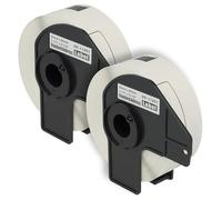vhbw 2X Label Roll with Holder 29mm x 90mm (400 Label) Compatible with Brother PT QL-650, QL650TD, QL-700 Label Maker White