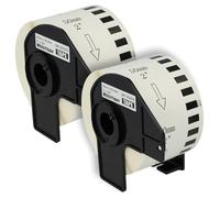 vhbw 2X Label Roll with Holder 50mm x 30.48m (1 Label) Compatible with Brother PT QL-820NWBC, QL-820NWB Label Maker - Premium White