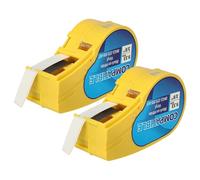 vhbw 2X Label Tape Compatible with Brady M210, M210-LAB, M211, LABPAL Label Printer 6.4m x 9.35 mm, Black on White, Plastic, Vinyl