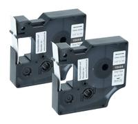 vhbw 2X Label Tape Compatible with Dymo Rhino 6000, 5000, 5200, 4200, 3000, 1000 Label Printer 5.5m x 12 mm, Black on White, Vinyl, Plastic