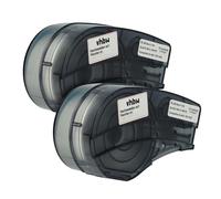 vhbw 2X Label Tape Replacement for Brady M21-750-7425 for Label Printer 6.4m x 19.05 mm, Black on White, Polypropylene