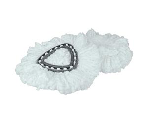 vhbw 2x Mop Heads Replacement for Vileda 152623 for Mop - Microfibre Attachment, Black, White