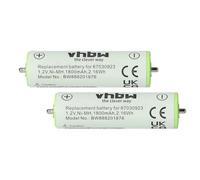 vhbw 2x Replacement Battery compatible with Braun 5743 SmartControl3 4845, 5744 Series 3 320 Electric Razor Hair Clippers (1800mAh, 1.2 V, NiMH)
