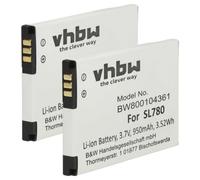 vhbw 2x Replacement Battery compatible with Siemens Gigaset SL350, SL350H, SL400, SL400A, SL400H Wireless Landline Phone (950mAh, 3.7V, Li-Ion)