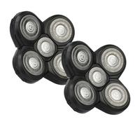 vhbw 2x Replacement Shaving Heads Compatible with Philips RQ12 Series RQ1296CC RQ1297CC RQ1296 Electric Shaver Black
