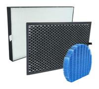 vhbw 3 Part Filter Set compatible with Sharp KC-D60EU-W Air Purifier - HEPA filter, activated carbon filter, humidifier element
