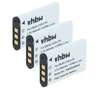 vhbw 3 x CAMERA BATTERY SET 450mAh for Sanyo VPC-E10, VPC-E875 as DB-L70.