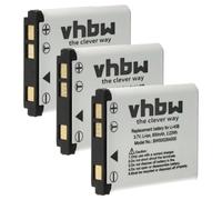vhbw 3 x Replacement Battery for Praktica NP45 for Camera (600 mAh, 3.7 V, Li-Ion)