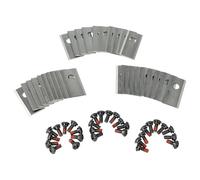 vhbw 30x Blade Replacement for Kress KA0002, KA0001 for Cordless Lawnmower - Cutter Blades, Silver, Stainless Steel