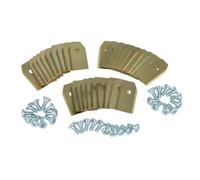 vhbw 30x Replacement Blade Compatible with Flymo 1200R Cordless Lawnmower - Cutter Blades, Silver Gold, Titanium Apatite
