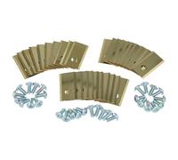 vhbw 30x Replacement Blade Compatible with LawnMaster Cordless Lawnmower - Cutter Blades, Silver Gold, Titanium Apatite