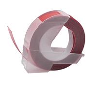 vhbw 3D Embossing Label Tape Compatible with Dymo 1855, 1610, 1595GY, 1745, 1755, 1765, 1805 Label Printer 3m x 9 mm, White on Red