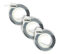 vhbw 3X 3D Embossing Label Tape Compatible with Phomemo E975 Label Printer 3m x 9 mm, White on Black