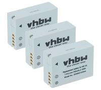 vhbw 3x Battery compatible with Canon Powershot SX40, SX40HS, SX50, SX50HS, G10, G3x, G1 X, G15 Camera DSLR (700mAh, 7.4V, Li-Ion)