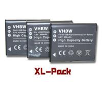 vhbw 3x Battery compatible with Casio Exilim EX-TR550, EX-TR500, EX-TR350S, EX-TR15VP, EX-TR35, EX-TR15WE Camera DSLR (600 mAh, 3.7 V, Li-Ion)