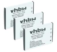 vhbw 3x Battery compatible with Casio Exilim EX-Z12, EX-Z60, EX-Z15, EX-Z6, EX-Z65, EX-Z70, EX-Z75, EX-Z18 Camera DSLR (550 mAh, 3.6 V, Li-Ion)