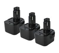vhbw 3x Battery compatible with Dewalt DC614KA, DC612KA, DC542K, DC542, DC727KAAR, DC727KA, DC727KA-AR Power Tools (3000 mAh, NiMH, 12 V)