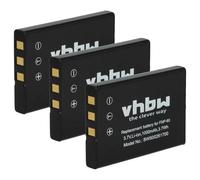 vhbw 3x Battery compatible with Digilife DDV-1080HD, DDV-1100, DDV-1100B, DDC-828, DDV-1000, DDV-1080 Camera DSLR (1000 mAh, 3.6 V, Li-Ion)