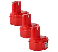 vhbw 3x Battery compatible with Makita 6236DWBE, 6233DWBE, 6237D, 6236DWDE, 6237DWDE, 6233D, 6233DWAE Power Tools (1500 mAh, NiMH, 14.4 V)