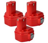 vhbw 3x Battery compatible with Makita 6319D, 6319DWDE, 6327DWE, 6319DWFE, 6835DA, 6835D, 6835DWAE, 6835DWA, 6835DWB Power Tools (3000 mAh, NiMH, 12 V)