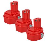 vhbw 3x Battery compatible with Makita 8433D, 8280DWAE, 6935FD, 6934FDWDE, 6935FDWDE, 8280D, 6935FDWDEX Power Tools (3000 mAh, NiMH, 14.4 V)