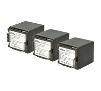 vhbw 3x Battery compatible with Panasonic HDC-SD20, HDC-SD300, HDC-SD200 Videocamera (2000 mAh, 7.2 V, Li-Ion) + Info Chip