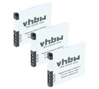 vhbw 3x Battery compatible with Panasonic Lumix DMC-F5K, DMC-FH10, DMC-F5, DMC-F5S, DMC-FH10K, DMC-F5P Camera DSLR (500 mAh, 3.6 V, Li-Ion)