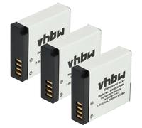 vhbw 3x Battery compatible with Panasonic Lumix DMC-GF7, DMC-GF8, DMC-GF7K, DMC-GM1 Camera DSLR (600 mAh, 7.2 V, Li-Ion) + Info Chip