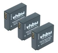 vhbw 3x Battery compatible with Panasonic Lumix DMC-TZ101, DMC-TZ80, DMC-TZ81, DMC-TZ85, DMC-TZ100, DMC-TZ202 Camera DSLR (750mAh, 7.2 V, Li-Ion)